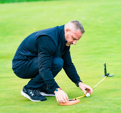 Man playing golf