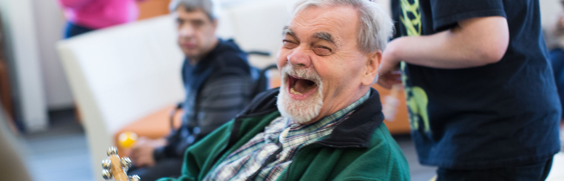 Man laughing for photo