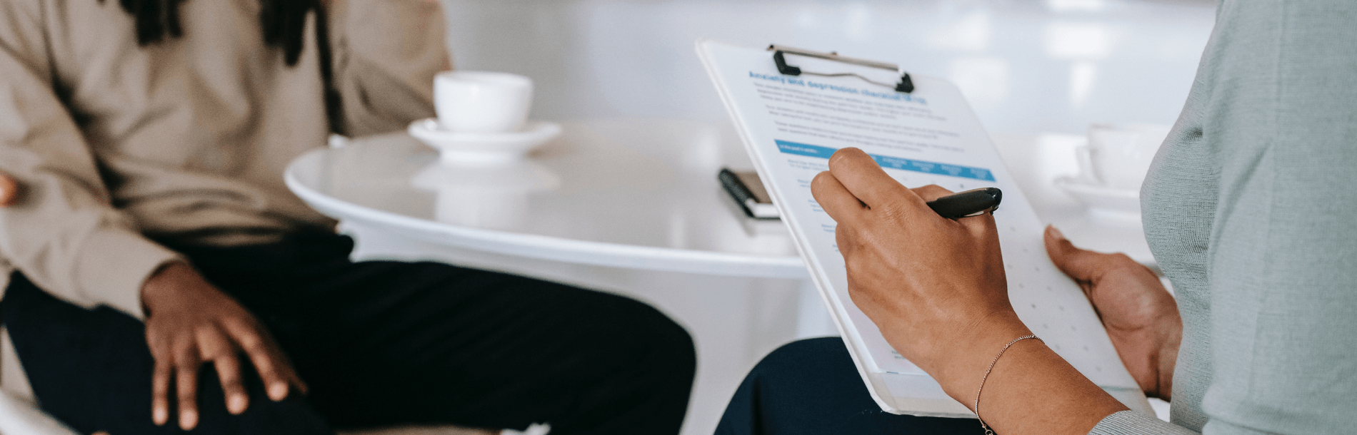 Two People Sitting For Interview