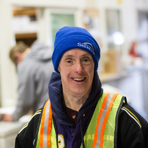 Man smiling on the jobsite