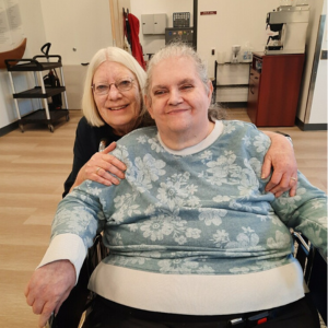 Doris poses with one of the people Penn-Mar supports, Brenda.