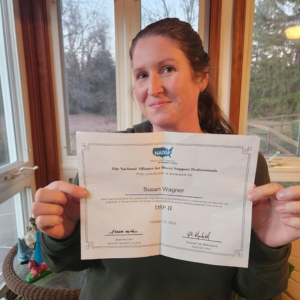Susan Wagner poses with her DSP-III certificate.