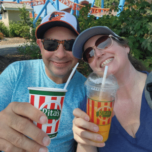 Dave takes a selfie with Susan Wagner, his DSP who supported him throughout the filming process.